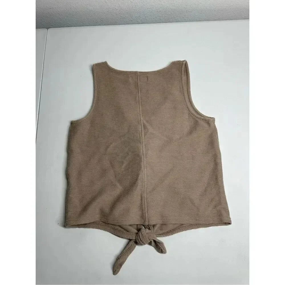 Madewell Texture and Thread Tan Tie Front Top Size XS